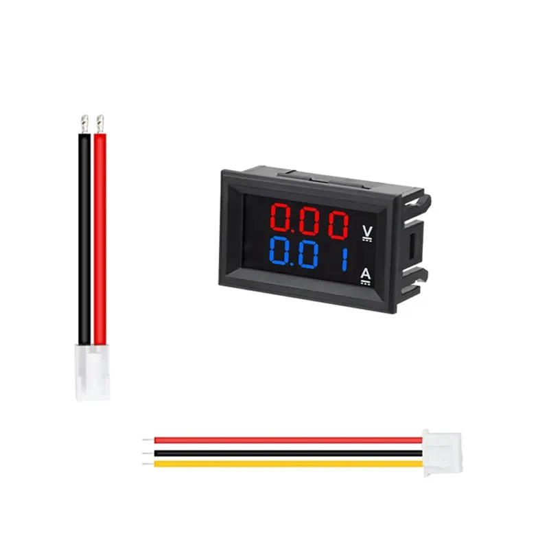 디지털 볼트미터 암페어미터 DC 100V 10A 전압 전류 측정기 0.28인치 듀얼 LED 디스플레이 패널 연결선 포함