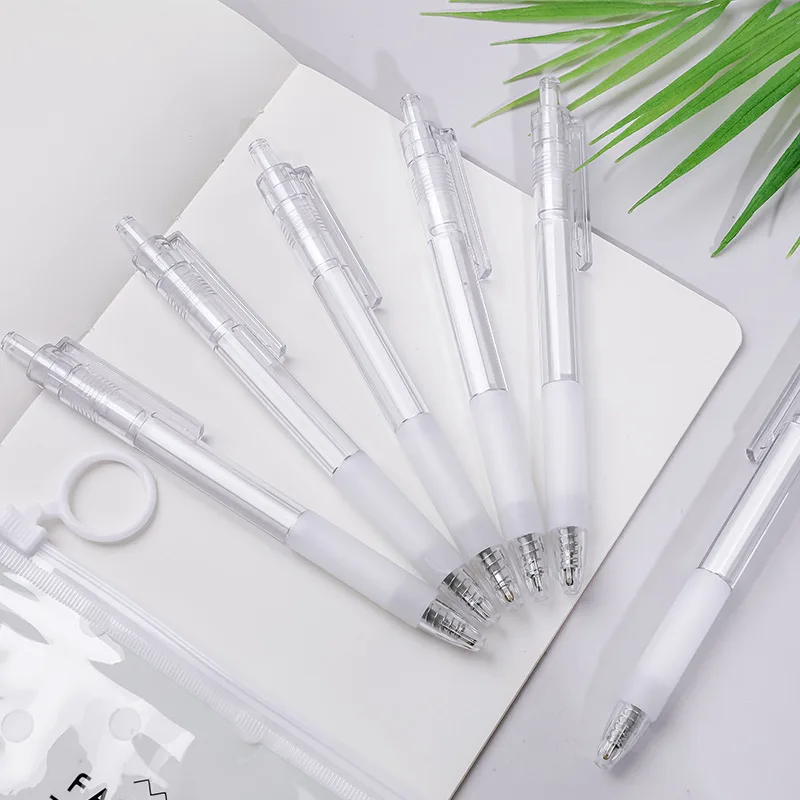 

2Pcs 0.5mm Simple Transparent Press Neutral Pen Office School Writing Student Supplies Stationery