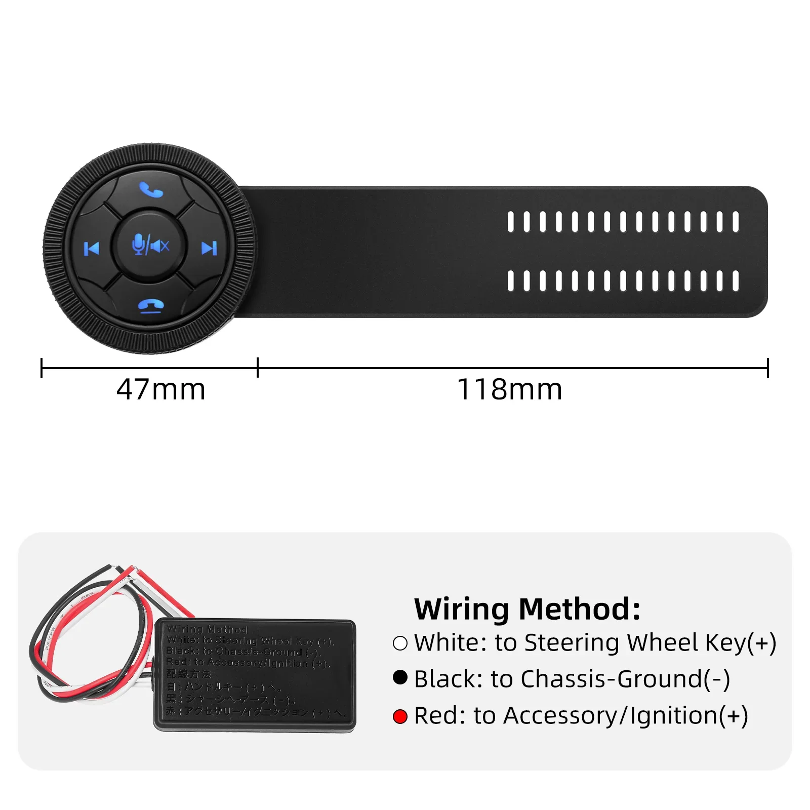 Pulsante di controllo del volante dell'auto senza fili a 6 tasti per autoradio DVD GPS Unità principale di navigazione multimediale Pulsante di controllo remoto - Image 5