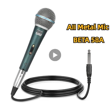 Microfono dinamico professionale cablato per PC, sistema karaoke, sala audio, gaming, gamer, audio, canto, kit per live streaming