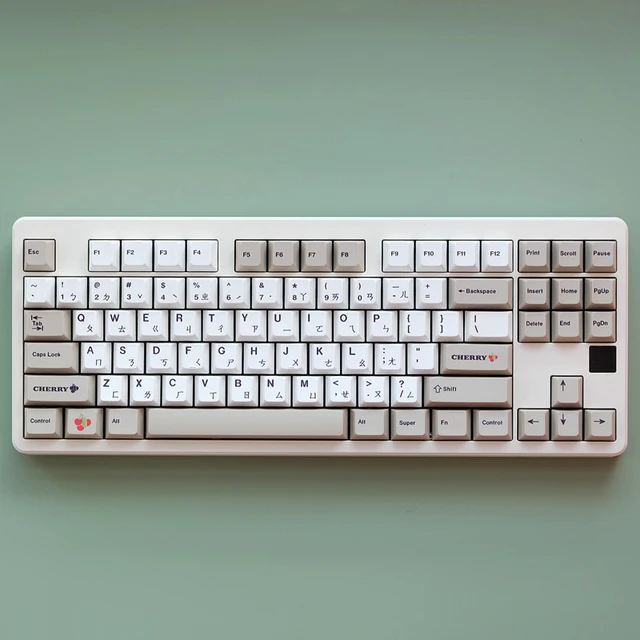 Gmk-Pbtキーボードキャップ,昇華型印刷,グレー,ホワイト,キーキャップ 