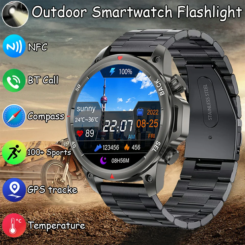 For Huawei Xiaomi GPS Tracker Smart Watch Men 360*360 HD Screen Heart Rate Bluetooth Call NFC Waterproof Heart Rate Smartwatch_voghion.com