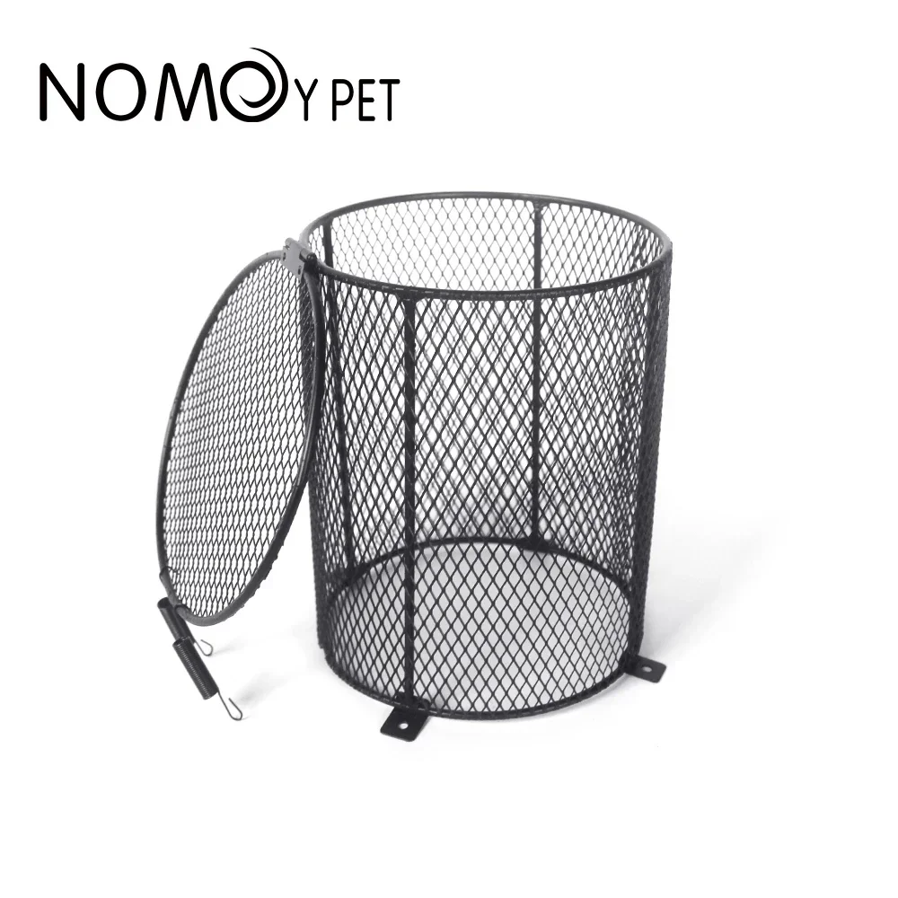 Reptile Anti-Scalding Lampshade Reptiles Pet Heating Lamp Bulbs Mesh Cover Round & Square Shape for Turtle Snake Lizards