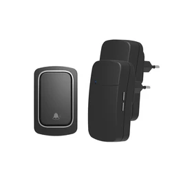 Wireless Doorbell - Self-Powered, Waterproof with Kinetic Chime (1Key 2Bell-EU-B)