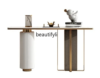

Affordable Luxury Style Console Italian Minimalist Stone Plate Minimalist Living Room Entrance Side View Sets