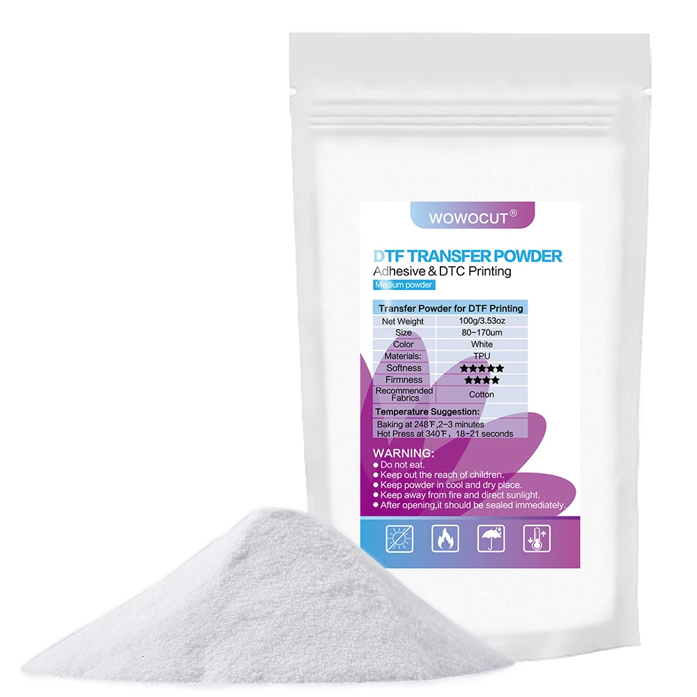 WOWOCUT DTF Hot Melt Powder 100g Direct To Film Hot Melt Adhesive