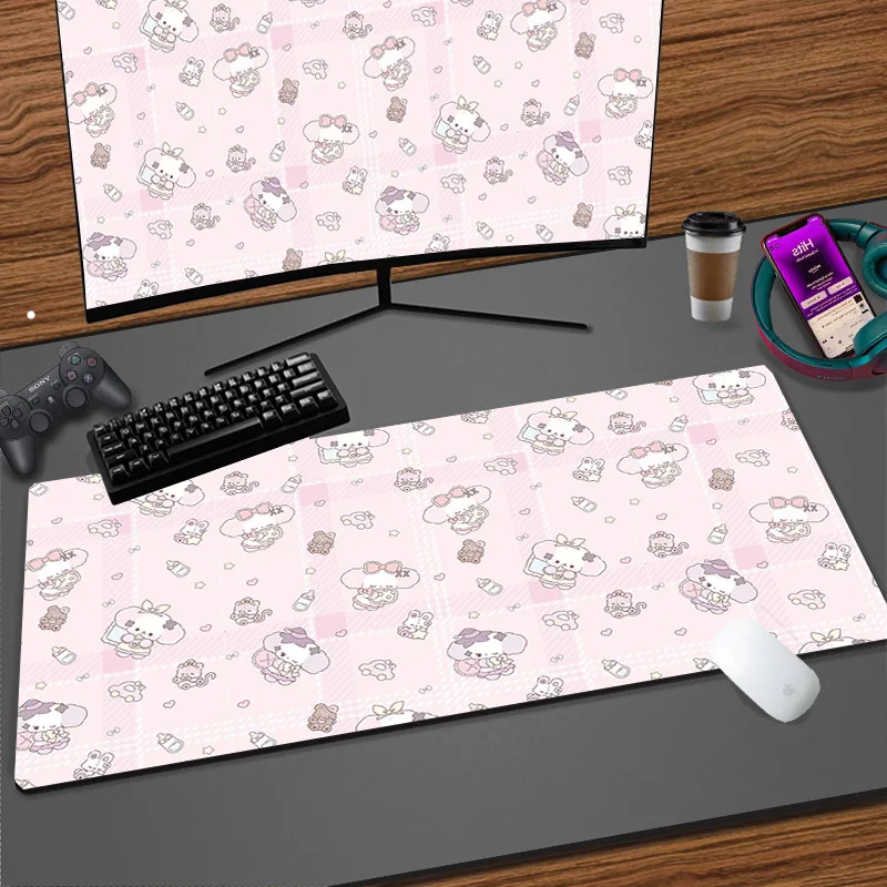 PC Kawaii Large Mousemat Laptop HD Pink Dog Nono Anime Mouse Pad XXL Carpet Computer Office Table Mat Game Soft Mousepad 900x400 mofii m3 2 4g wireless mouse ergonomic office mice 3 gear adjustable dpi auto sleep low noise for desktop computer laptop pink