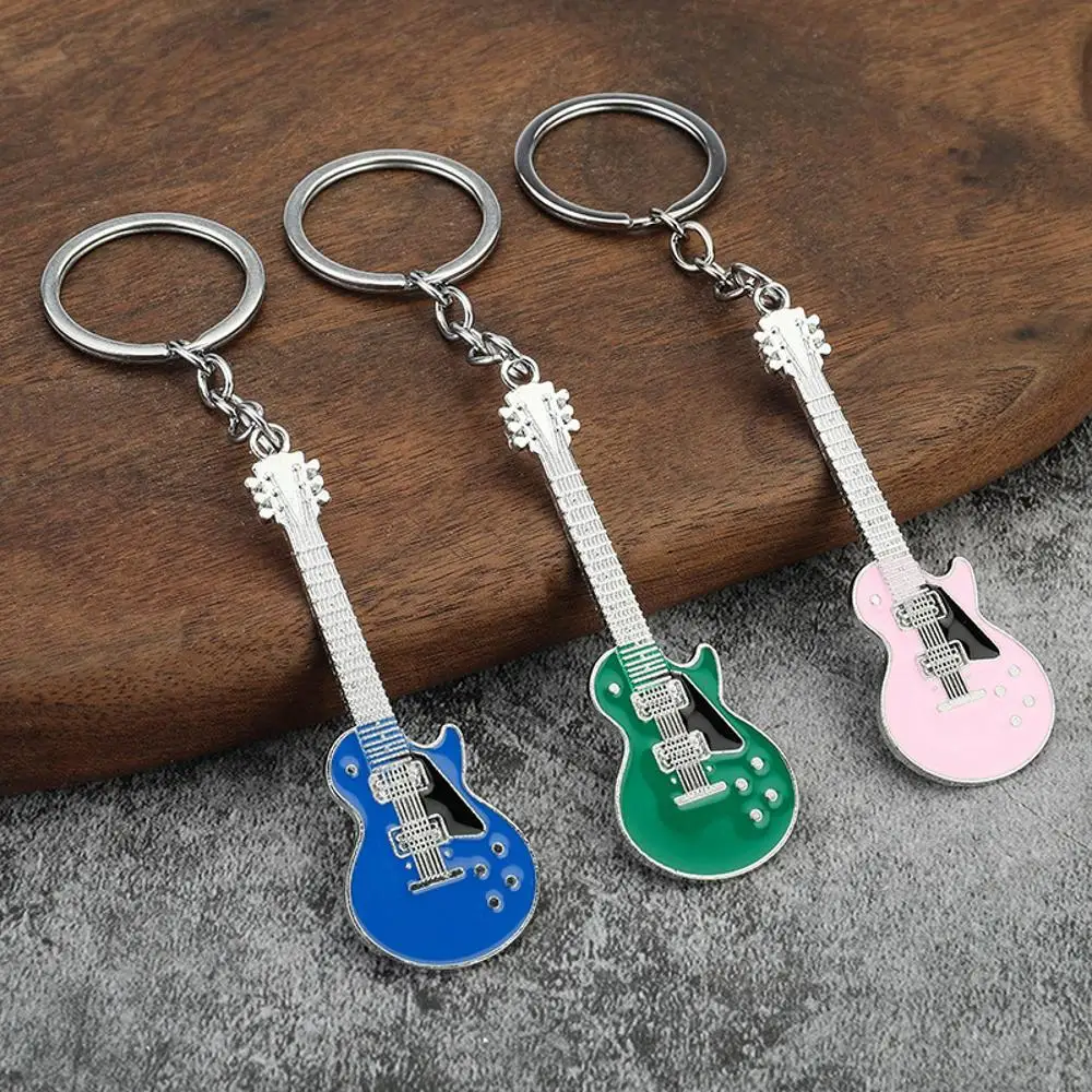 10-100Pcs Creative Musical Instrument Pendant Event Gift Bag Pendant Metal Lacquer Guitar Keychain