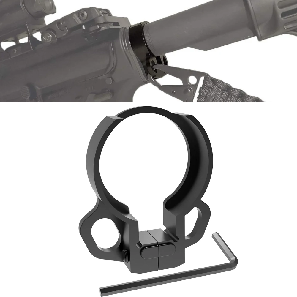 Plaque de fixation rapide à double boucle pour élingue - Montage à pince détachable pour fusil
