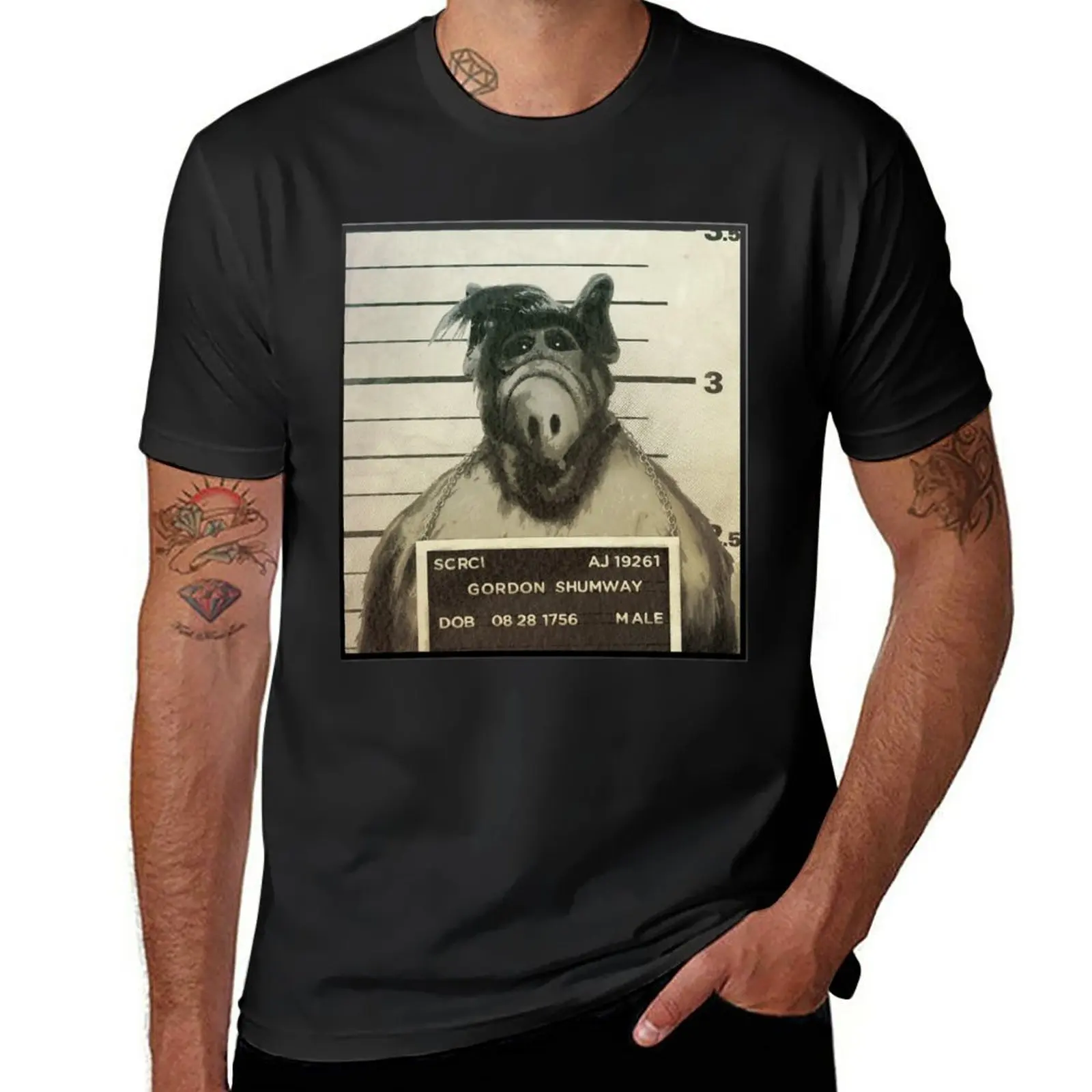 Nuova Maglietta Alf Mugshot Magliette Divertenti Maglietta Abbigliamento Uomo