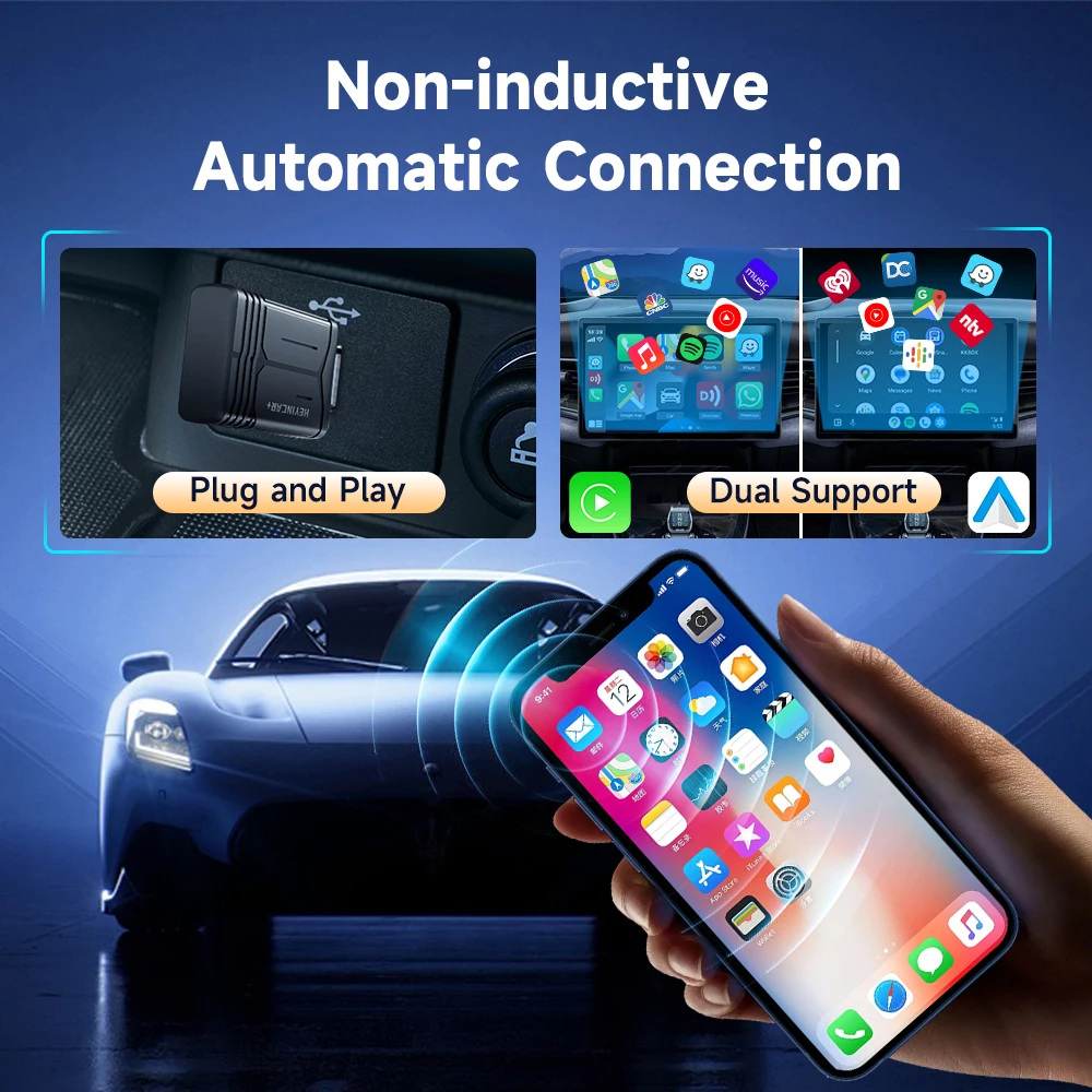 HEYINCAR - ȵ̵  ڽ,  ī÷ , 2  1 ÷  ÷, 2.4G  5.8Ghz WiFi BT ڵ , 2024 ǰ