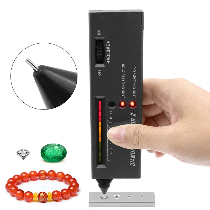 Diamond Gems Tester Pen Portable Gemstone Selector Tool LED Indicator Accurate Reliable Jewelry Test Tool diamond tester