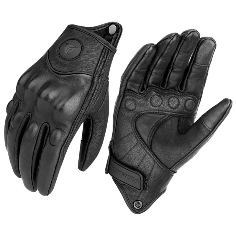 Unisex Leather Motorcycle Carbon Gloves for Cycling and Motorbike Adventures