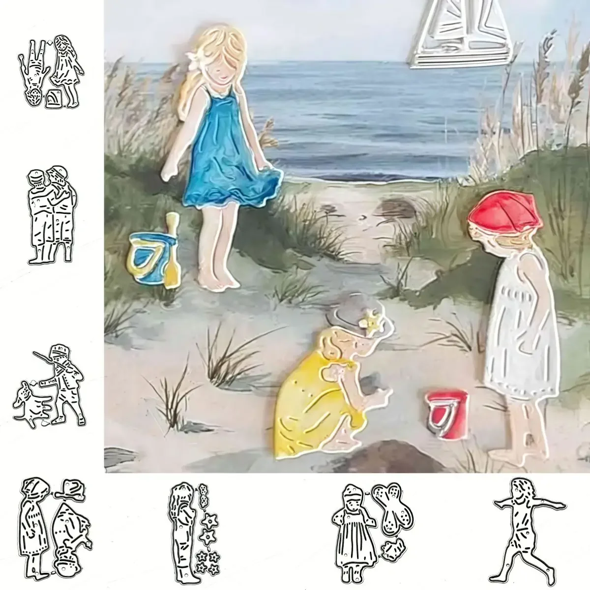2025, neue Ankunft, Urlaubs-Serie für Jungen und Mädchen, Metall-Stanzformen für Sammelalbum, Kartenherstellung, Messerform, Klingenstanzer, Schablone