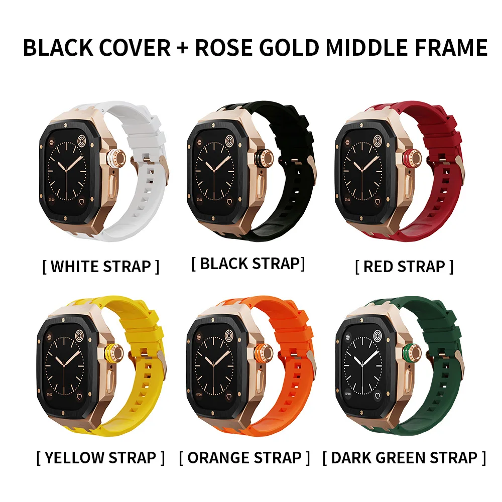 Luxury Liquid Silicone Strap Mod Kit for Apple Watch Ultra 2/Ultra 49MM Stainless Steel Case for IWatch Series 49Mm Accessories