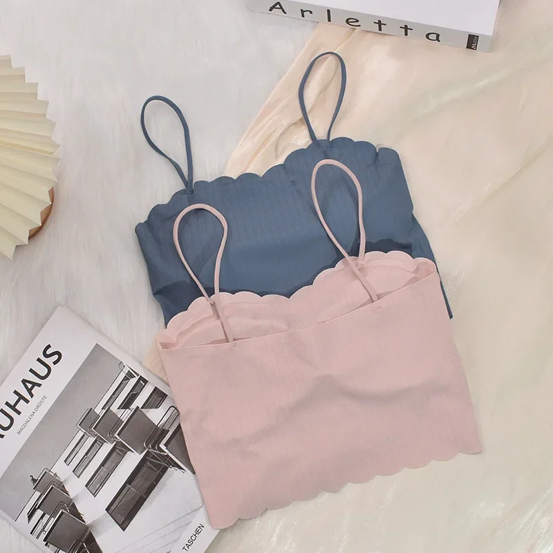 Women Lingerie Bra Tube Tops Fashion Summer Sexy Sports Bras Push Up Ice Silk Seamless Word Sling women lingerie bra women tube tops