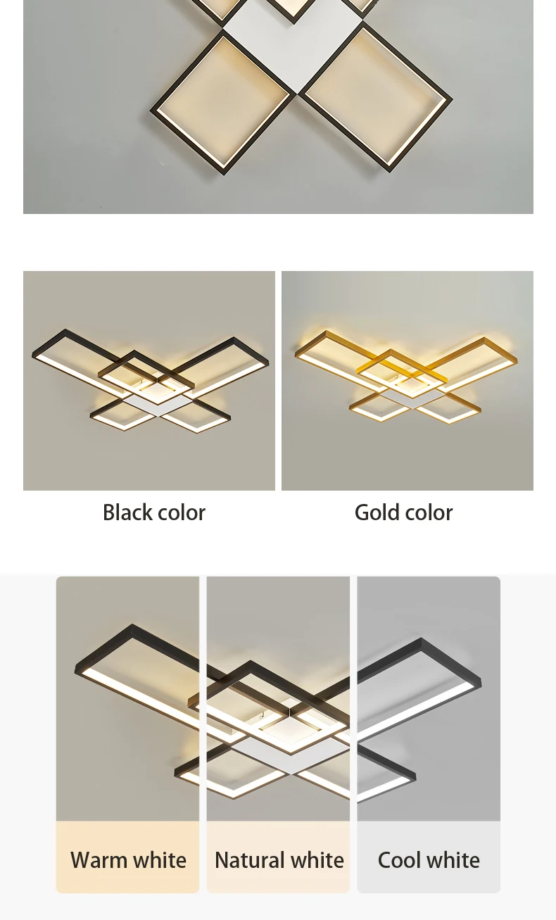 NEO Gleam Modern Led ceiling lighst Lamp for living room bedroom study room Gold/Black Color Ceiling Lamp Free Shipping recessed ceiling