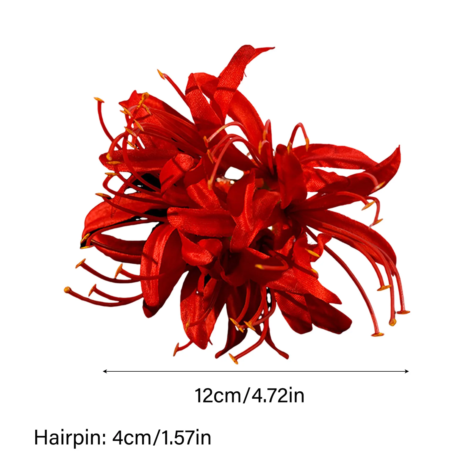 Rote Magische Lilien-Haarspange mit Seidenblumen-Quaste – Eleganter Haarschmuck für Damen, ideal für Geburtstagsfeiern und Bühnenauftritte – Detail 7