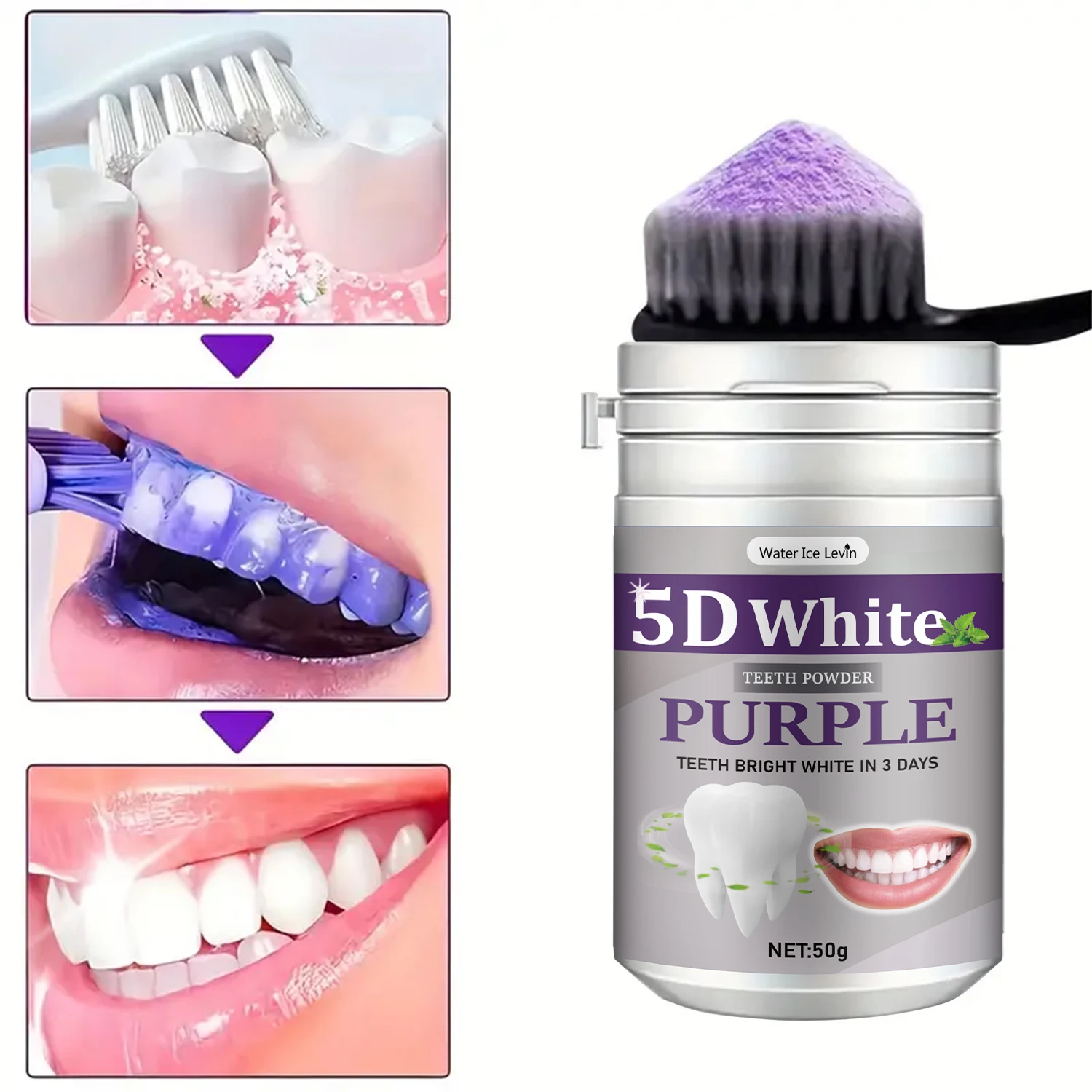 Teeth Whitening Powder 50g for Oral Care - Natural Stain Removal Brightening Powder for Fresh Breath & White Teeth