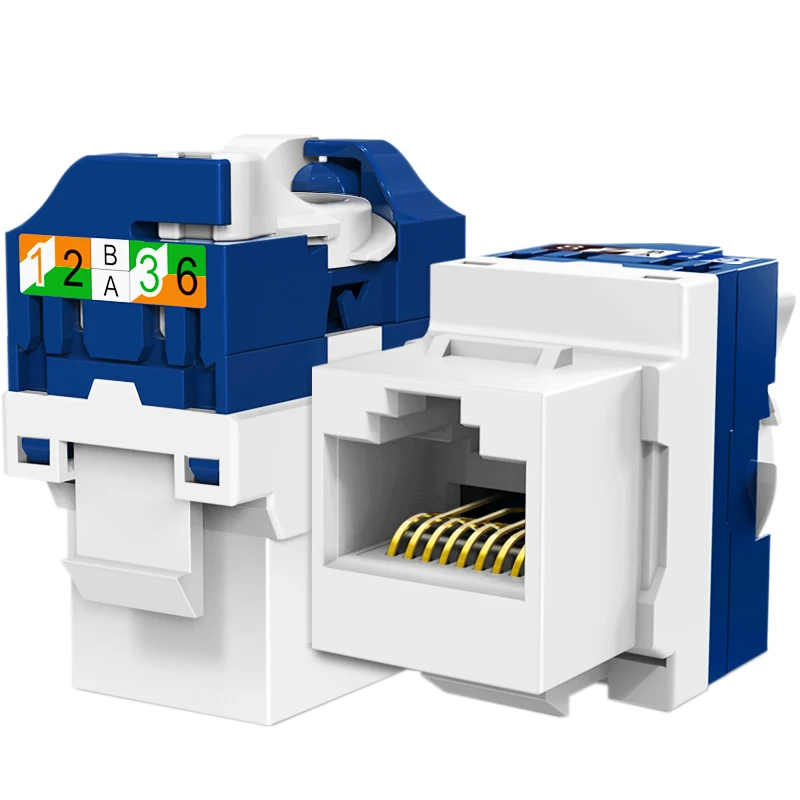 RJ45 키스톤 잭, CAT6 CAT5E CAT6A 도구 프리 자동 잠금 모듈 어댑터, 펀치 다운 도구 커플러 없음