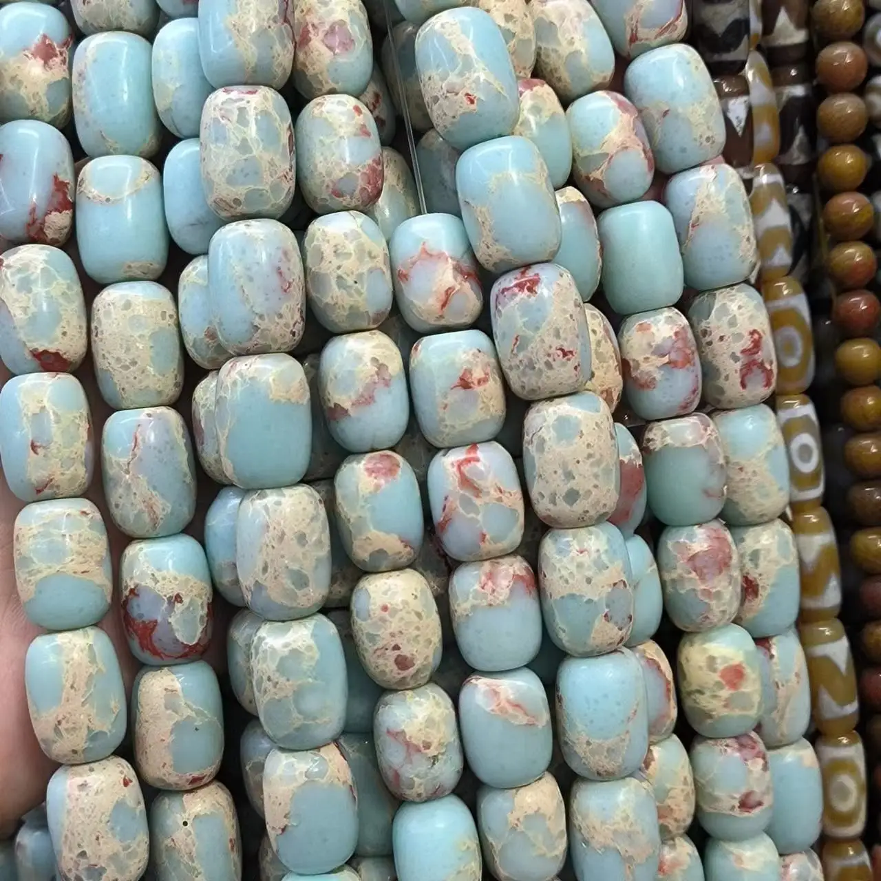 

1pcs/lot Natural Shoushan stone barrel beads long bead string Loose beads 18x13mm DIY bracelet necklace earrings Accessories