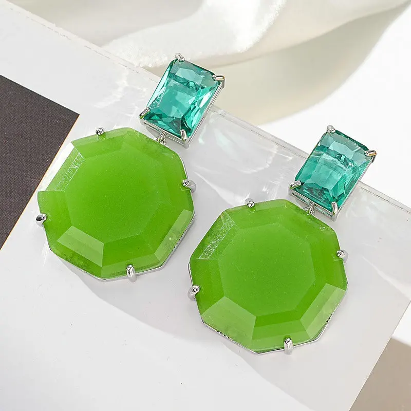 

Bilincolor Trendy Green Geometric Earring for Women
