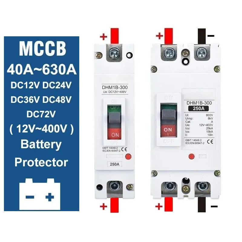 TAIXI DC MCCB Circuit Breaker for 12–72V Battery and EV Systems