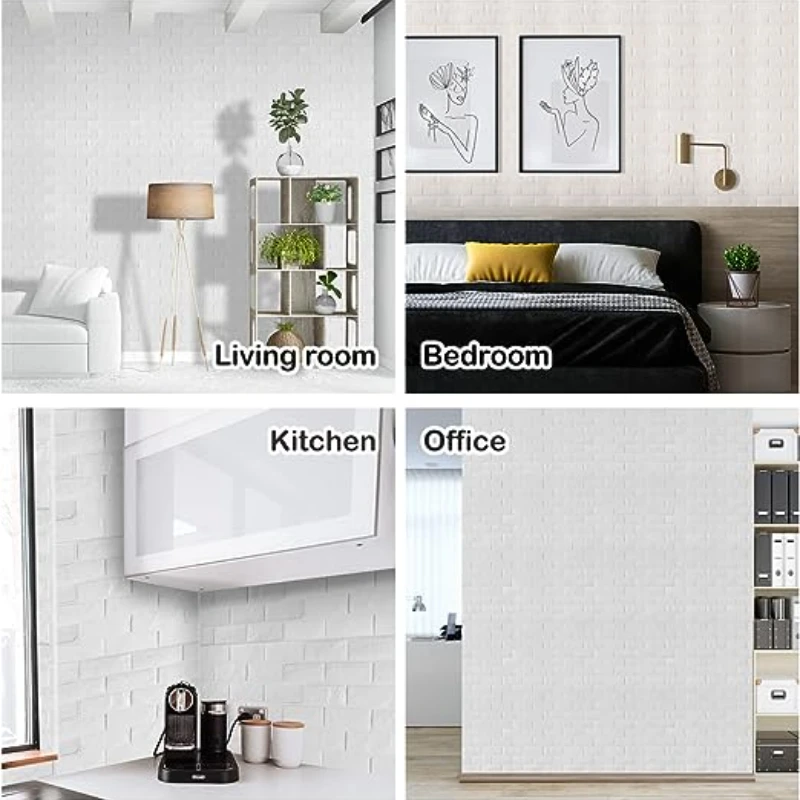 3MM Self-adhesive 3D Brick Wallpaper PE Foam Wall Panels Stickers Waterproof Wallpaper Home Decoration 10/20PCS