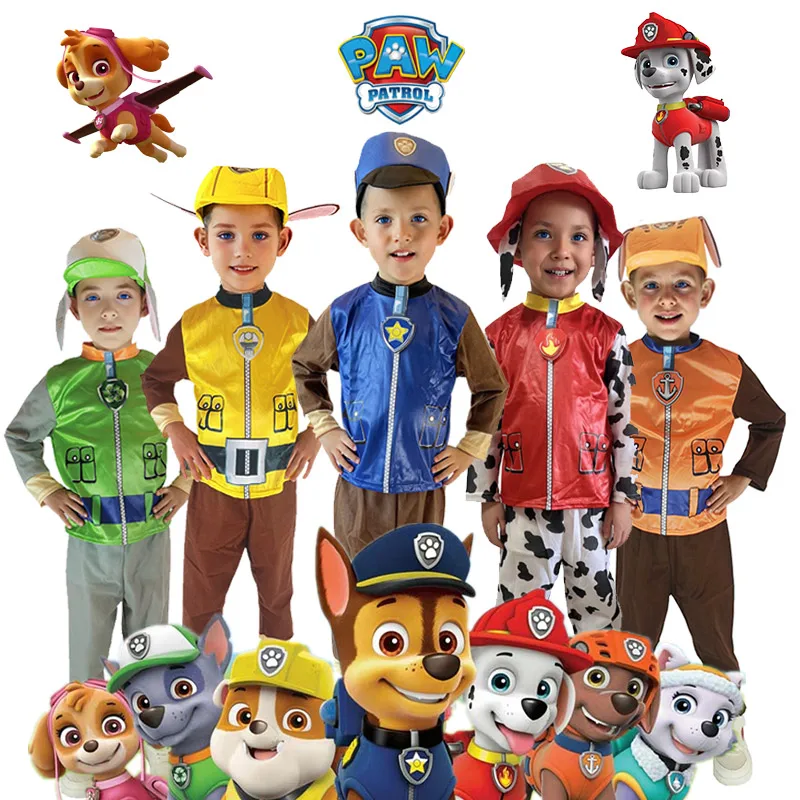 Kids Boys Paw Patrol Costume Cosplay Chase Marshall Skye Macerie Rocky Zuma Birthday Party Up Performance Set