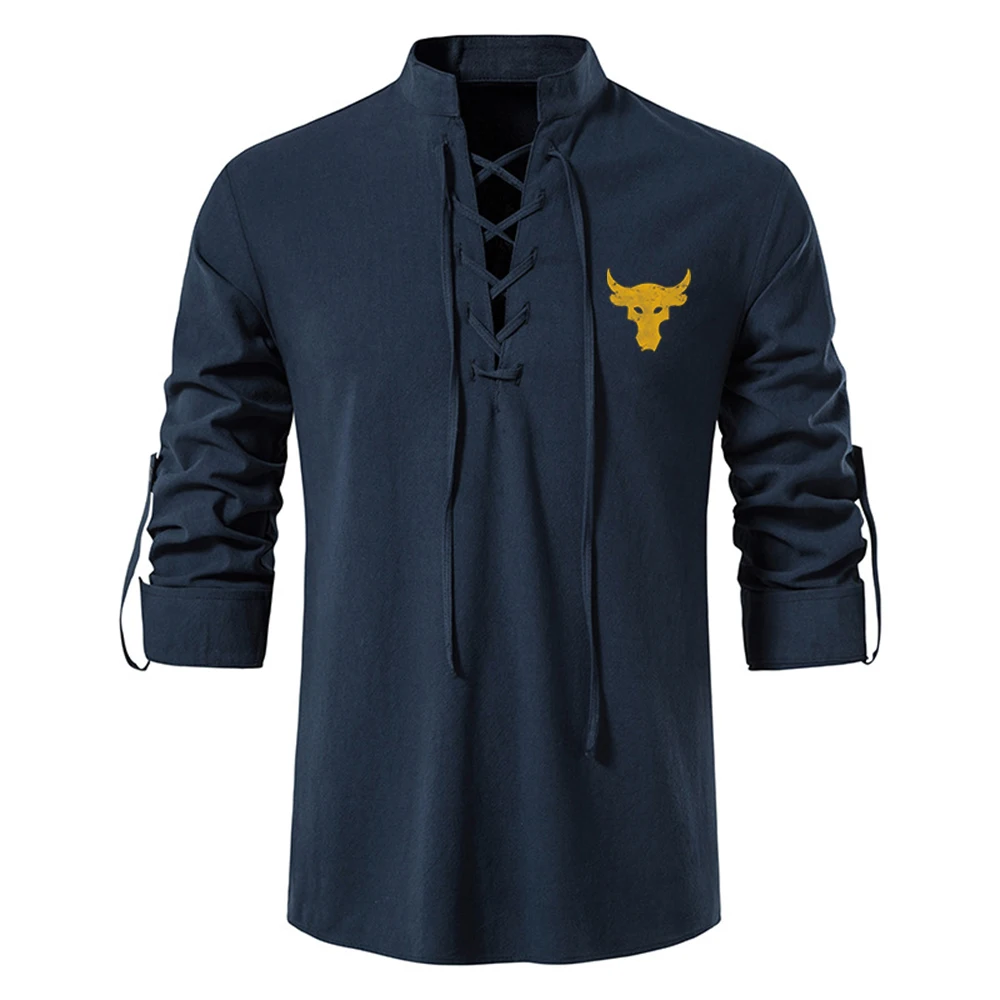 Cotton Linen Long Sleeve Summer Casual Shirt for Men