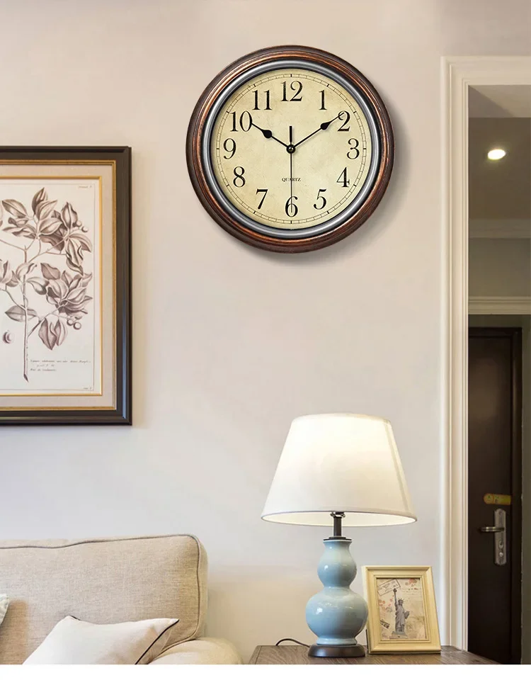 Vintage Wall Clock European Style Silent Clocks Living Room Decoration Clocks Wall Hanging Home Art Quartz wall clock