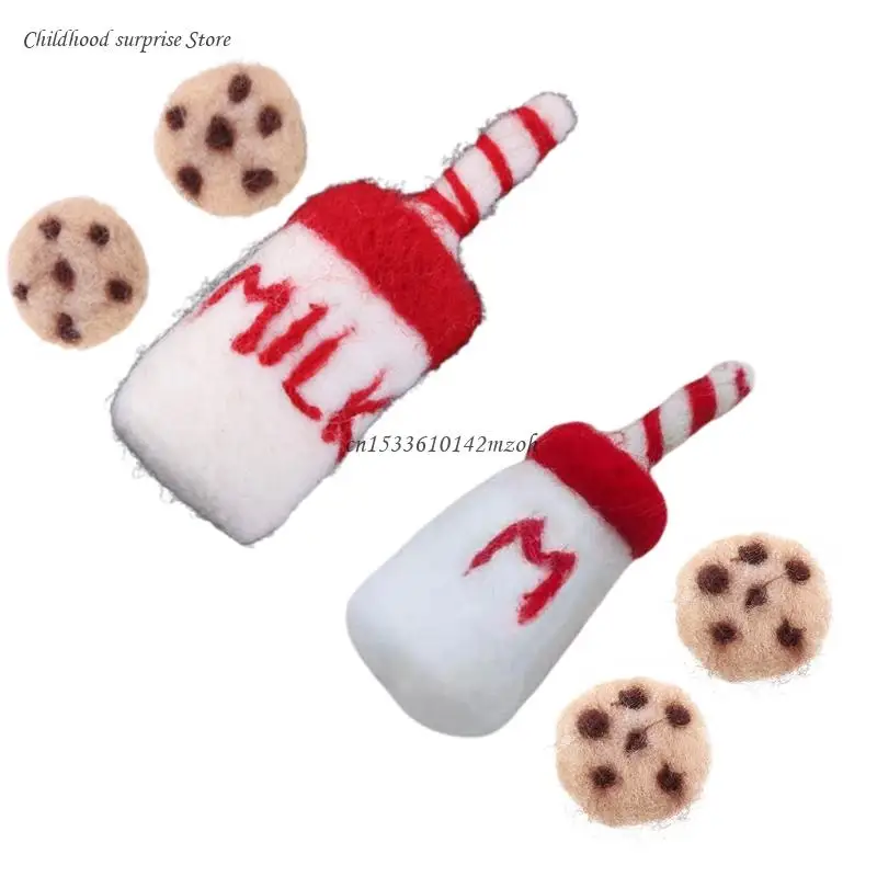 

DIY Baby Wool Felt Milk Bottle+Cookies Decorations Newborn Photography Props Set Dropship