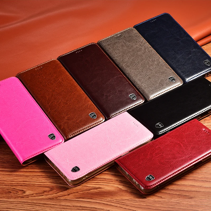 Luxury Cowhide Genuine Leather Case For Infinix Hot 20i 20s 9 10i 10T 10s 11s NFC 12i Pro Play Magnetic Card Pocket Flip Cover