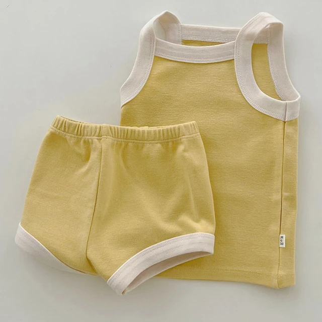 Summer Soft Sleeveless t-shirt And Pant 2PCS Set Yellow Color Fashion  Casual Baby Girl Outfit For 4 6 8 9 10 12 14Yrs - AliExpress