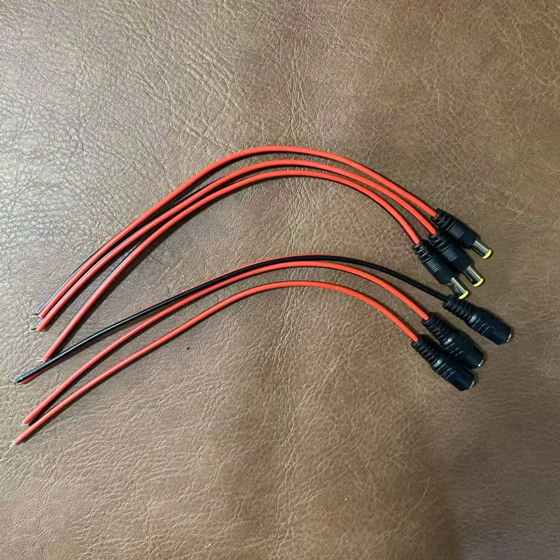 12V Dc Power Pigtail Plug Cable DC Male Female Security adapter Connector 5.5mm X 2.1mm For CCTV Cameras 2