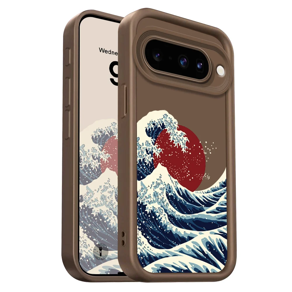 Red Sun Waves Staircase Soft Phone Case Cover