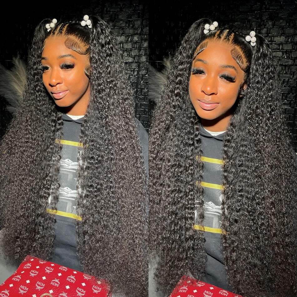 

13x6 HD Water Wave Lace Frontal Wig 180% High Density Deep Wave HD Lace Wig Pre plucked Curly Human Hair Wigs for Women