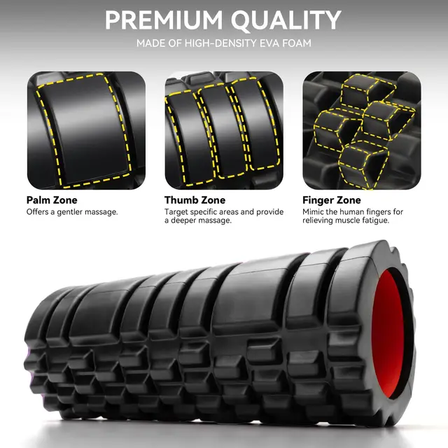 Foam Roller for Deep Tissue Massager, 13" High Density Exercise Patented Roller for Muscle Massage 2