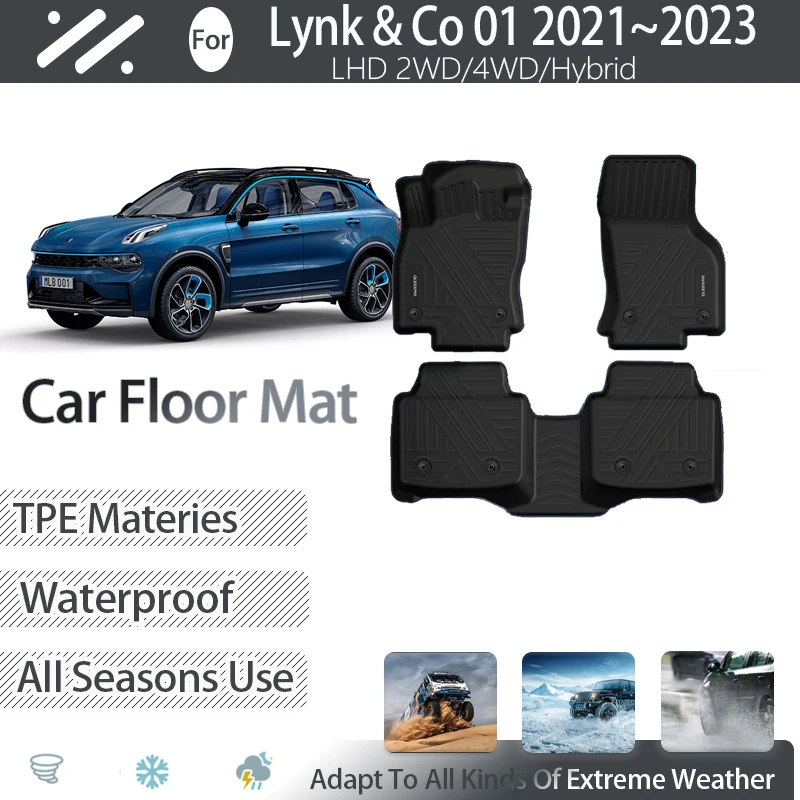 Auto Vloermatten voor Lynk Co 01 2021 2022 2023 2024 2025, Volledige Dekking Voor Achter Rij Tapijt Mat Set Waterdichte Vloer Liners Antislip Auto Vloermat,Beige