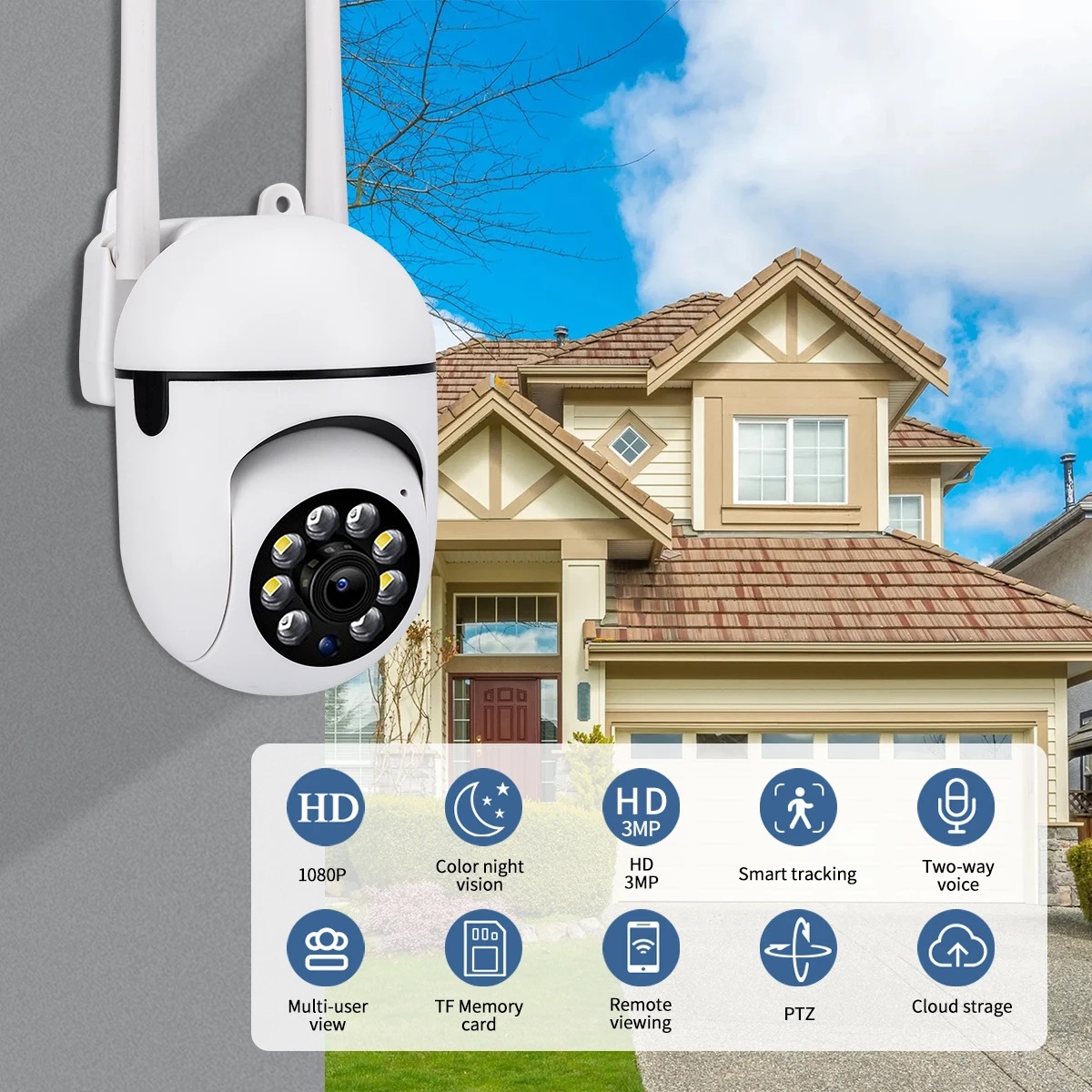 S3f4e105be2de48e3ae2dada32b8302dbD 5G WiFi Surveillance Cameras 5MP IP Camera HD 1080P IR Full Color Night Vision Security Protection Motion CCTV Outdoor Camera