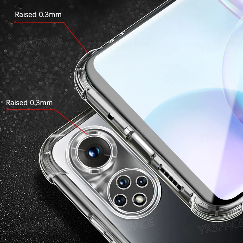 Shockproof Transparent Silicone Phone Case with 4-Corner Protection