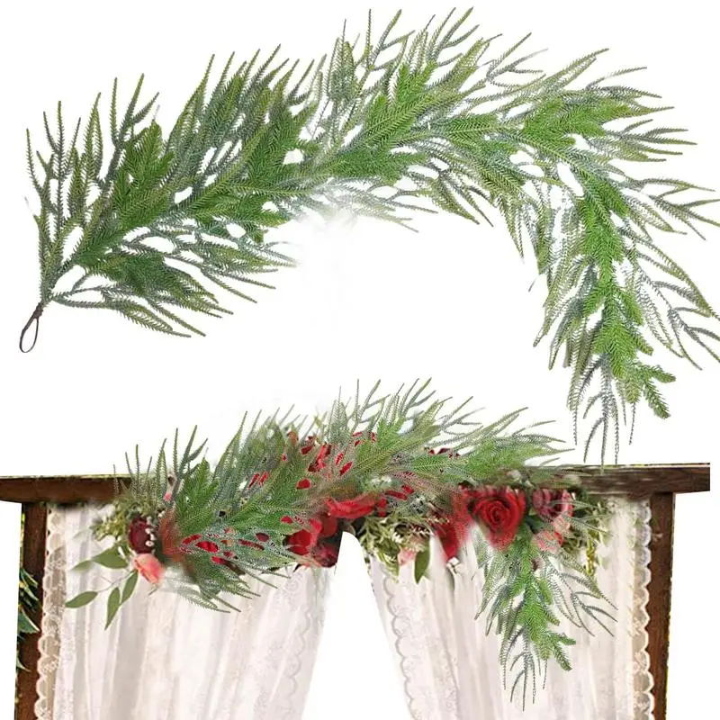 

Christmas Garland Holiday Artificial Garland Realistic Pine Home Party Wall Door Green Decor Mantel Fireplace Table Centerpiece