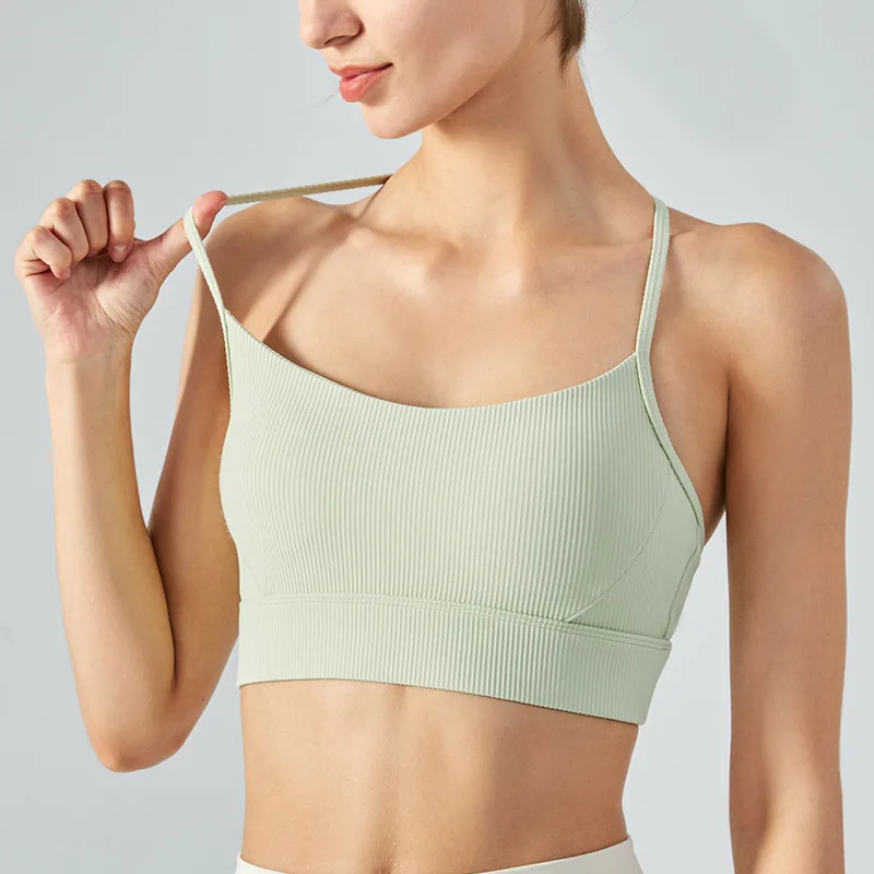 

Sports Bra Women's Neck Hanging Yoga Vest with Chest Pad Fitness Clothes Top Beautiful Back Bra