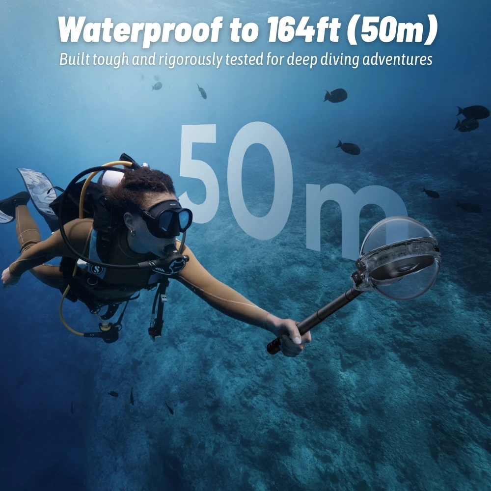 Boîtier de plongée invisible Insta360 X5 Pro – Étanche 50m