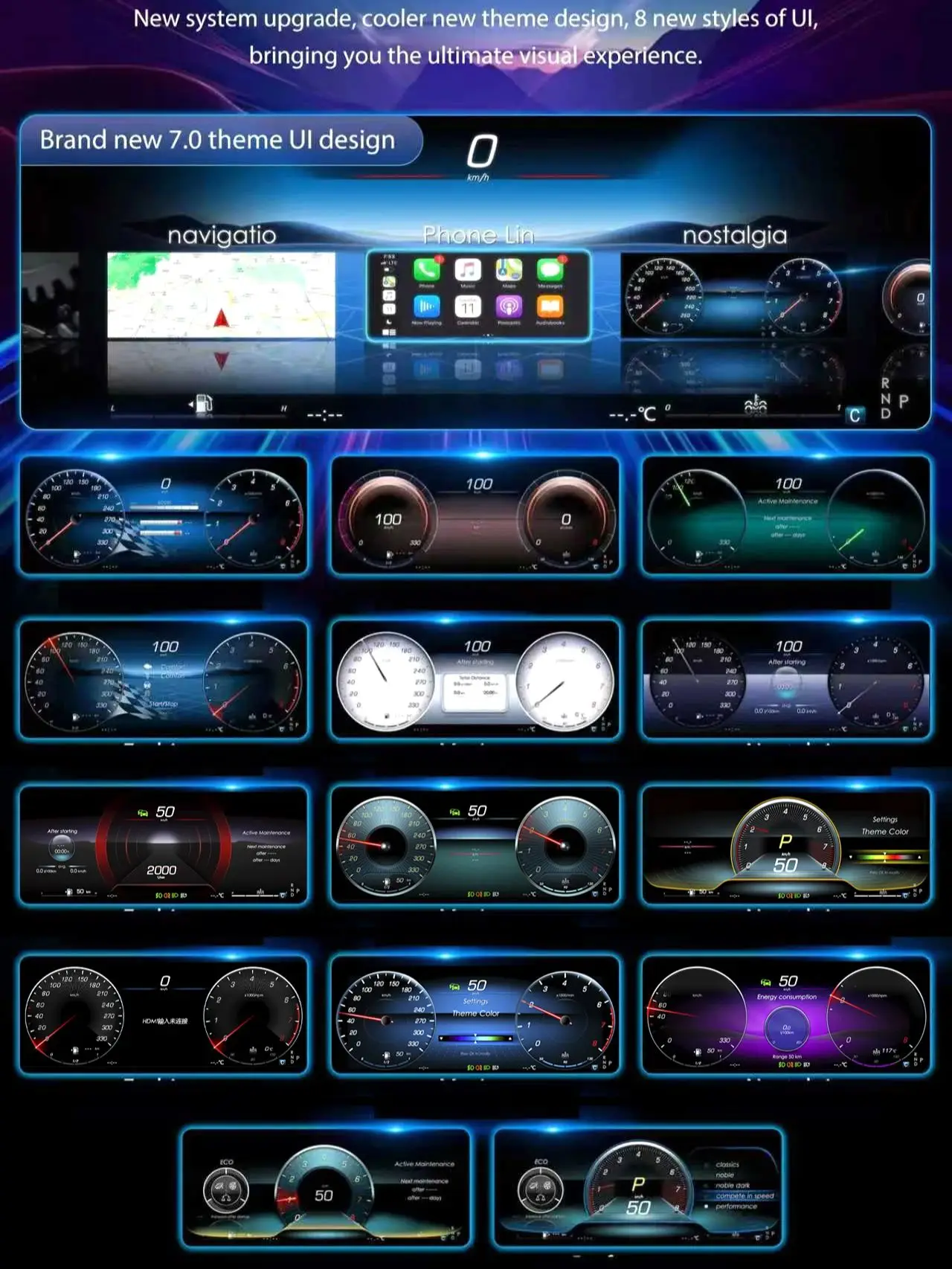 Panel de Instrumentos Digital LCD para Mercedes Benz ML / GL / GLE / GLS / G / W166 X166 / W463 Años 2012-2018, Velocímetro para el Tablero de Mandos 8