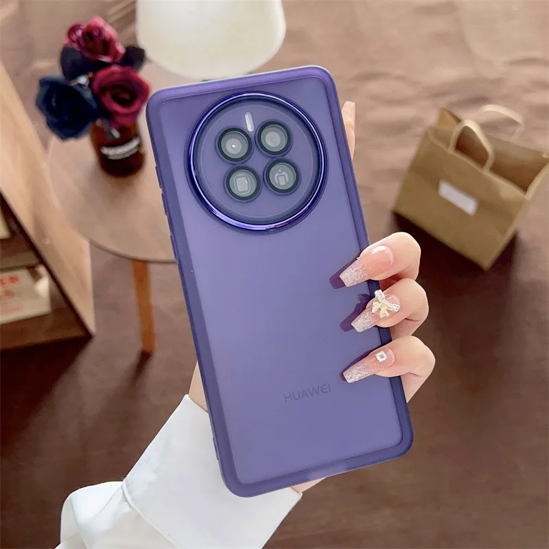 Para Huawei Mate 50 40 30 20 Pro P60 P50 P40 P30 Nova 10 8 7 5 SE Funda con película para lente de cámara Marco enchapado Cubierta anticaída Carcasa blanda_voghion.com