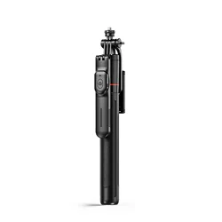Extendable Selfie Stick Tripod with Remote Shutter for Live Streaming & Group Photos (Black)