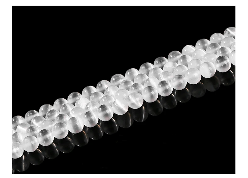 5A Echte Natürliche Selenit Stein Perle Runde Lose Spacer 6 8 10mm Rocailles Für Schmuck Machen Diy Halskette armband Zubehör – Detail 8