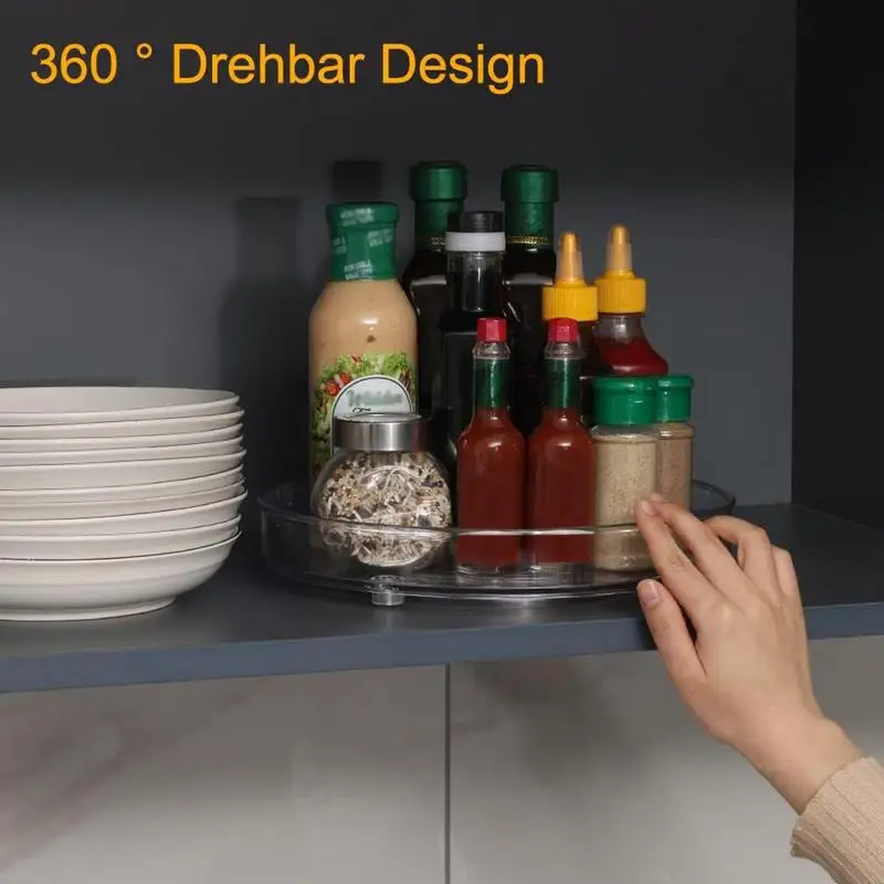 Fridge Organizer Rotating Tray 360 Degree Spinning Refrigerator Round Shelf Condiment Storage Racks For Cabinet Dining Table 2