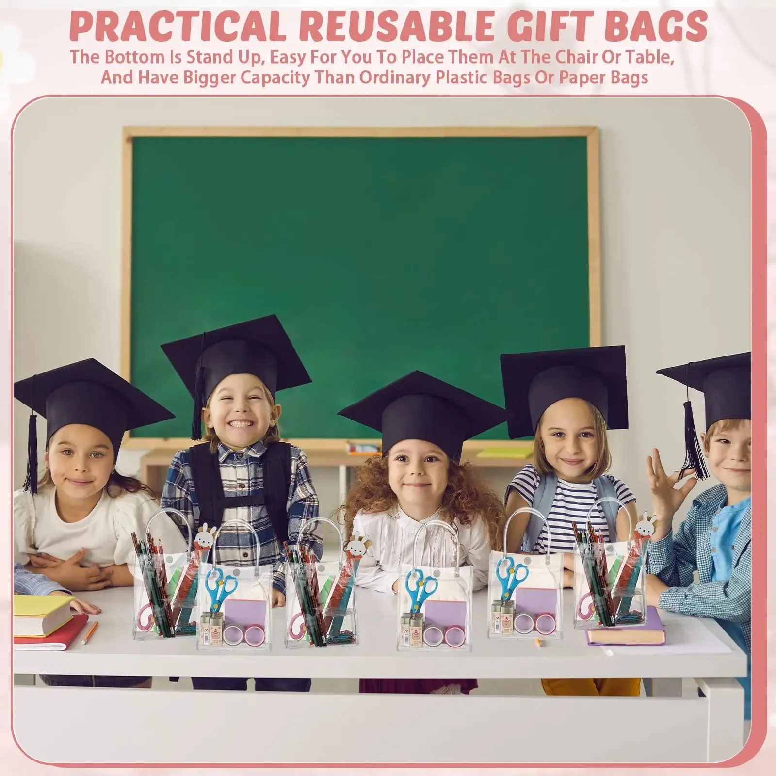 Transparente weiche PVC-Geschenktaschen mit Tragegriff, durchsichtige Plastiktasche, Kosmetiktasche, Geschenktüte – Detail 4